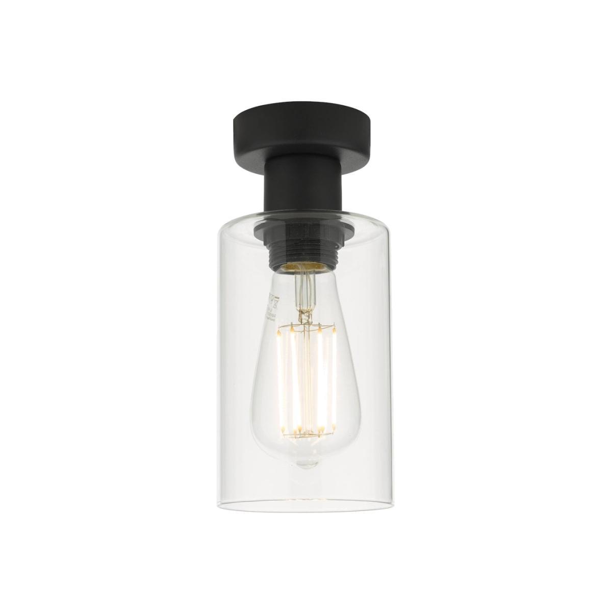 dar lighting Miu0122 Miu 1 Light Flush Matt Black Glass