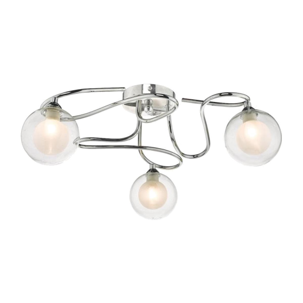 dar lighting Non5350 Nondus 3 Light Semi Flush Polished Chrome and Glass