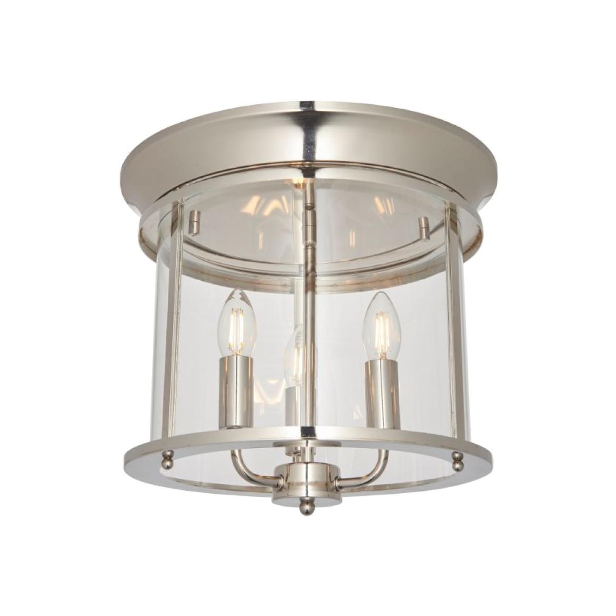 Hampworth 3 Light Flush Ceiling Light - Nickel