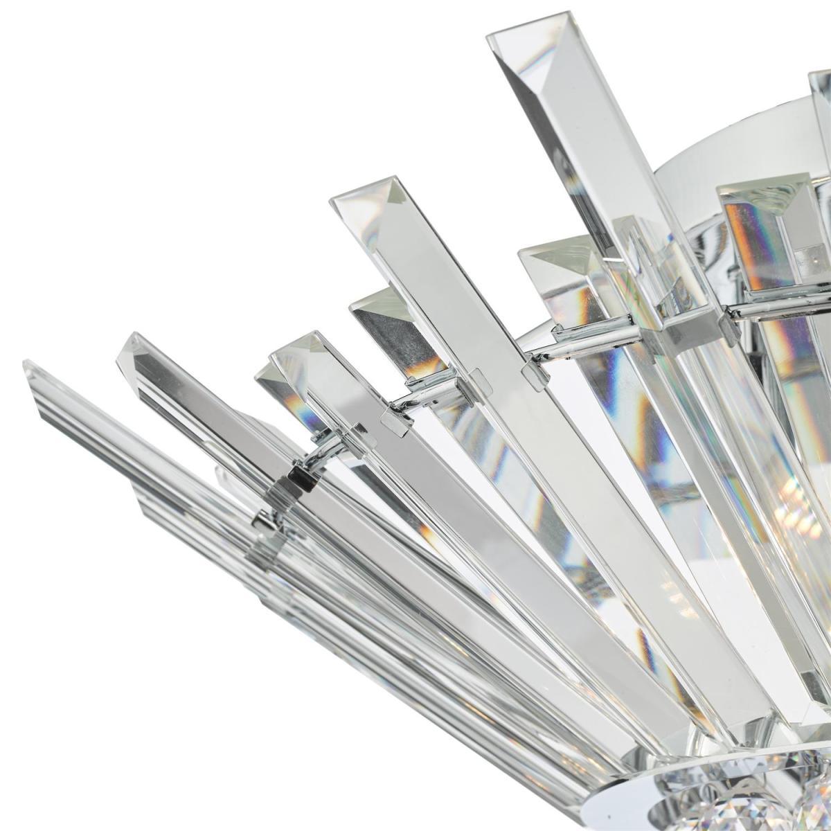 dar lighting NIM5050 Nimbus 5 Light Flush Polished Chrome Crystal – image 2