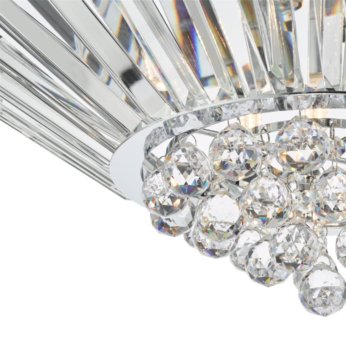 dar lighting NIM5050 Nimbus 5 Light Flush Polished Chrome Crystal – image 3