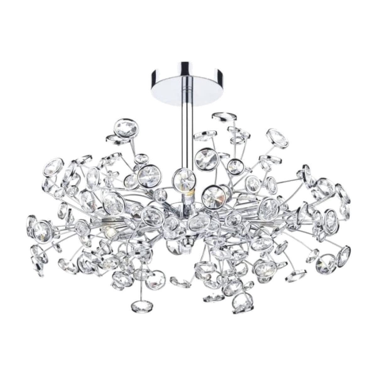 dar lighting OBE0650 Oberoi 6 Light Semi Flush Polished Chrome