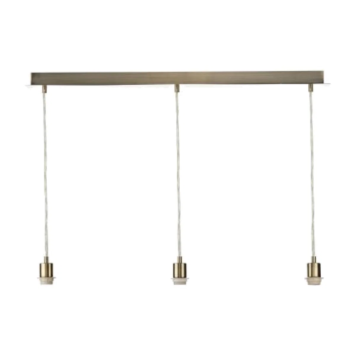 dar lighting Sp367 3 Light Antique Brass E27 Suspension With Clear Cable