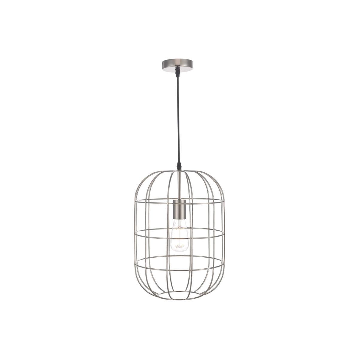 dar lighting Eud0146 Eudora 1 Light Pendant Satin Nickel