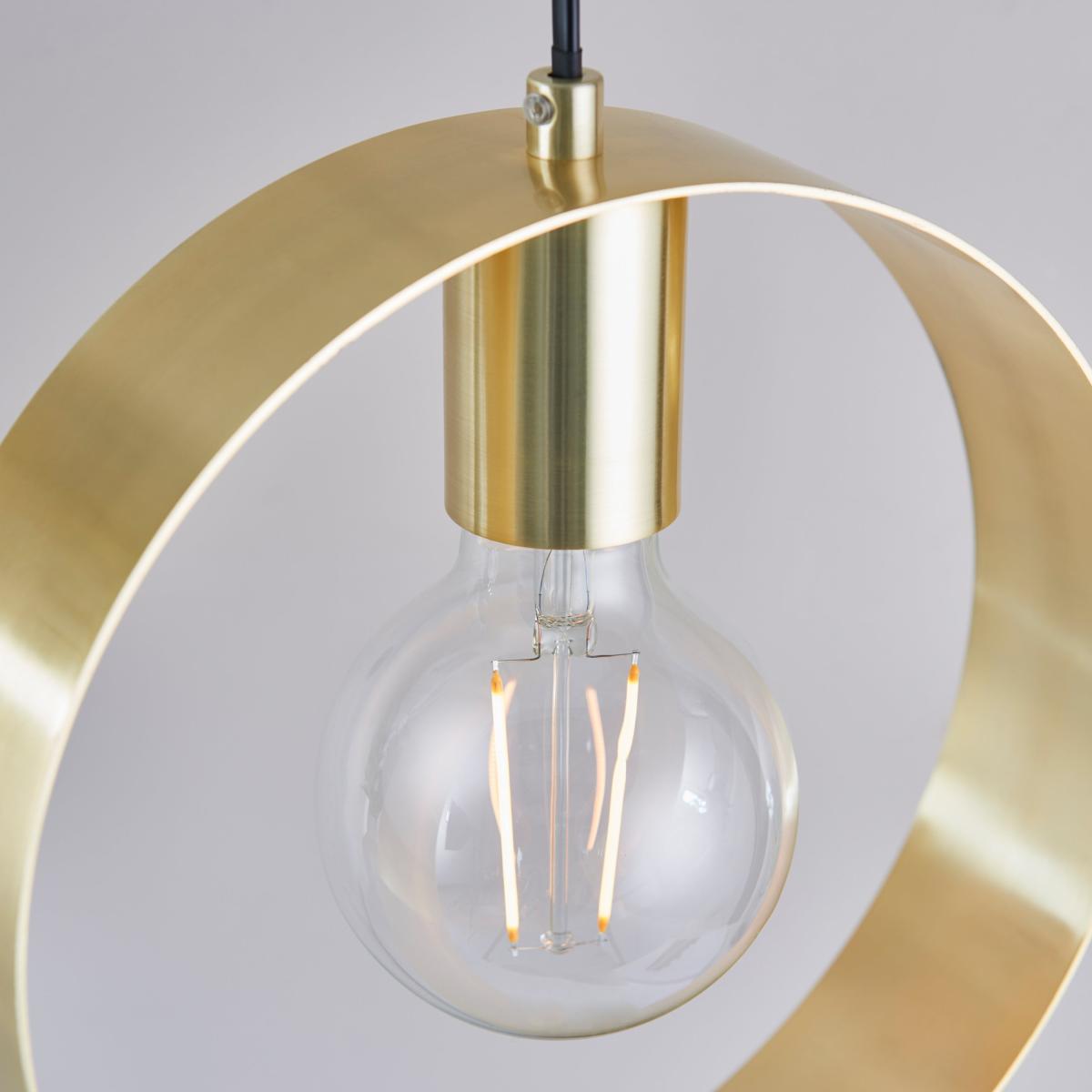 Hoop Pendant Light - Brushed Brass – image 6