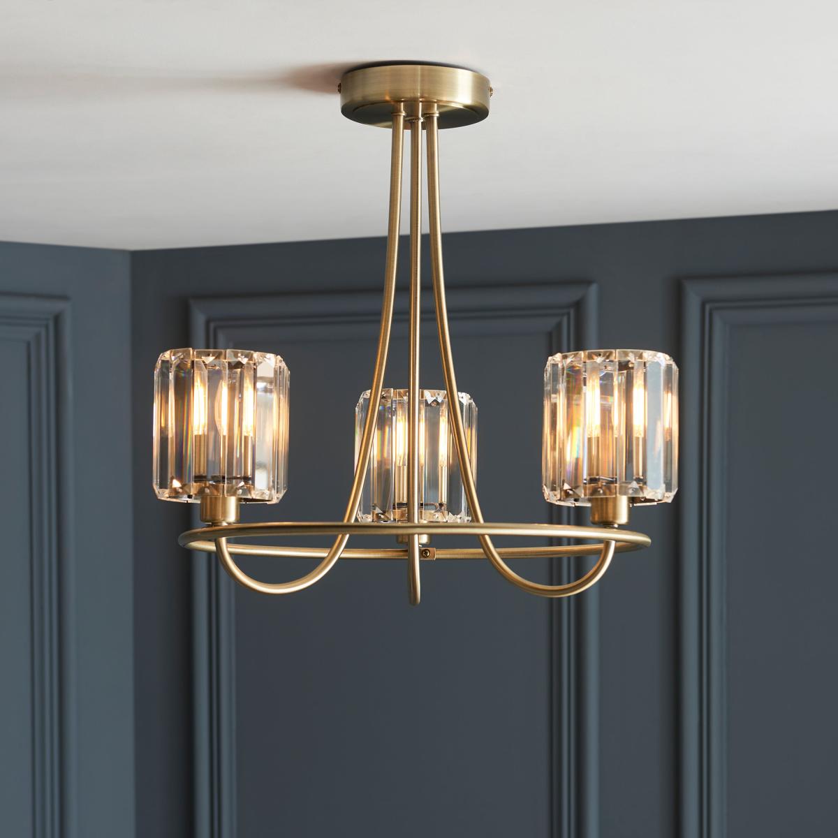 Berenice 3 Ceiling Light - Antique Brass – image 1