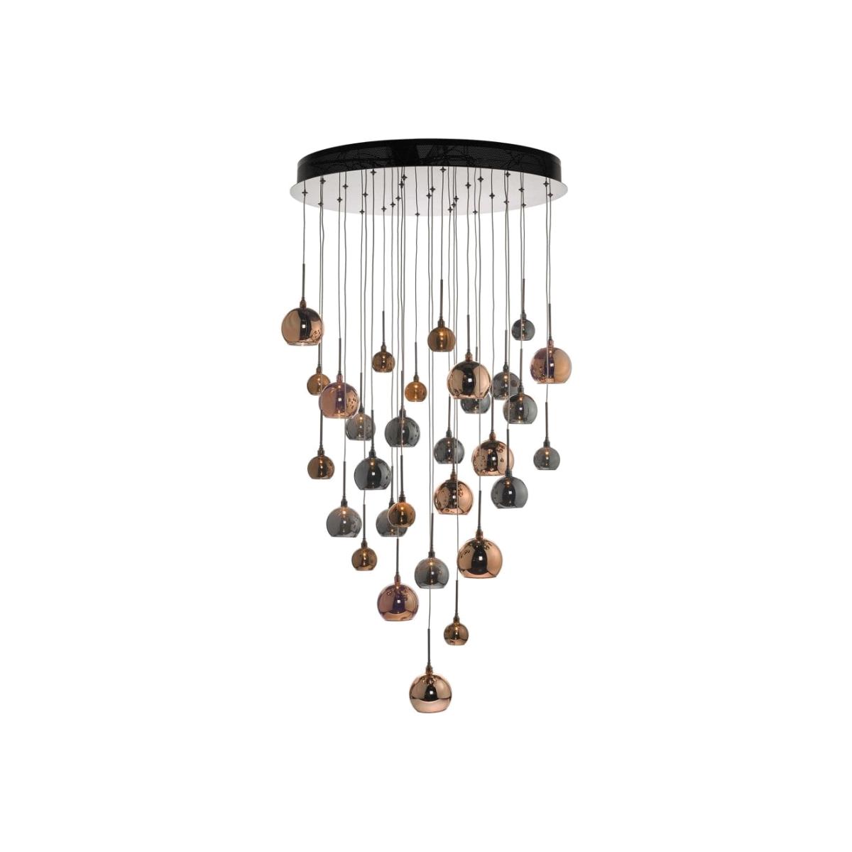 dar lighting Aur3364 Aurelia 30 Light Cluster Pendant In Copper and Bronze 3m Drop