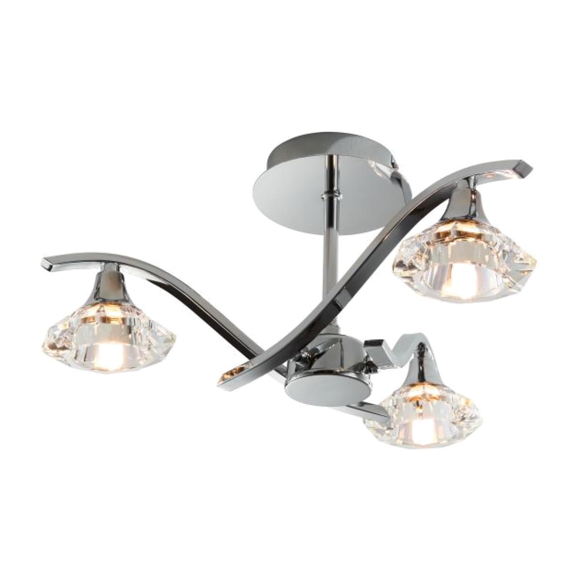 Ensenada 3 Light Semi Flush Ceiling Light - Chrome