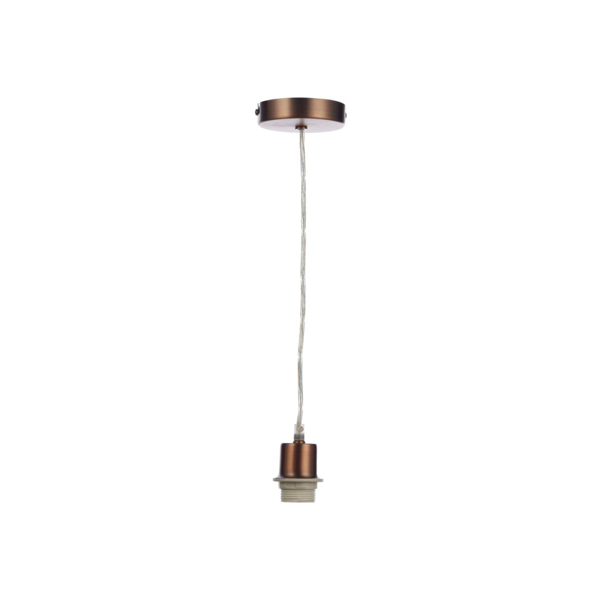 dar lighting Sp64 1 Light Aged Copper E27 Suspension With Clear Cable