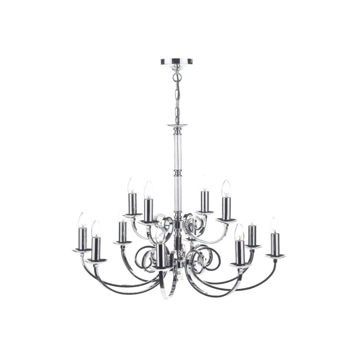 dar lighting MUR1250 Murray 12 Light Dual Mount Pendant Polished Chrome
