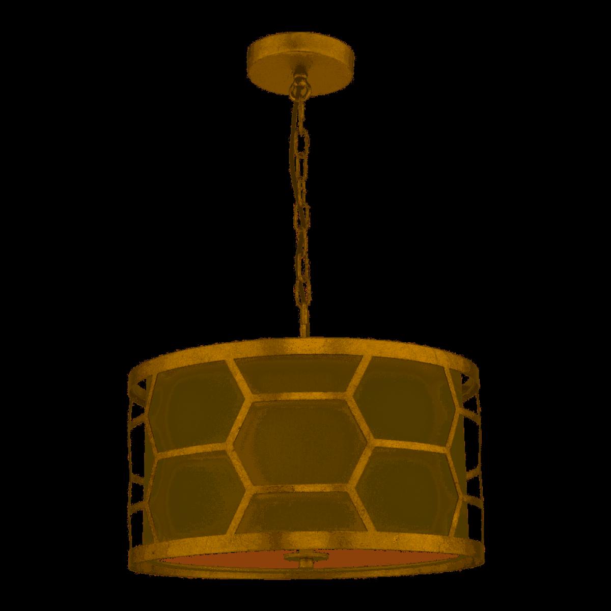 dar lighting Eps0312 Epstein 3 Light Pendant Gold and Ivory