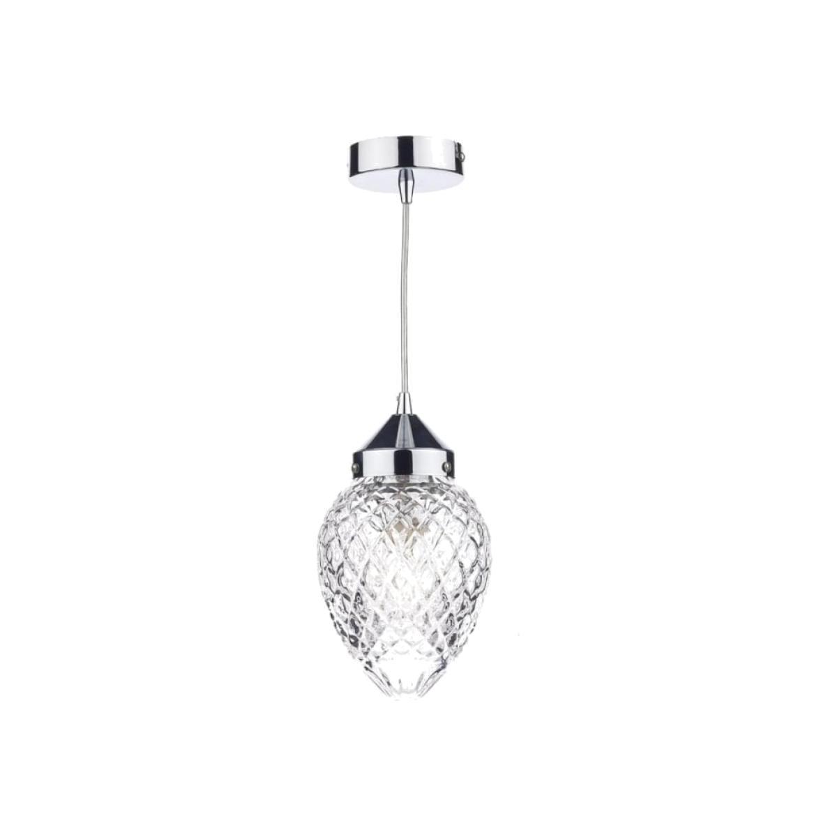 Dar Lighting AGA0150 Agatha 1 Light Pendant Polished Chrome