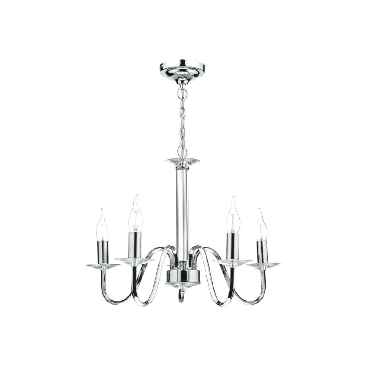 dar lighting PIQ0550 Pique 5 Light Polished Chrome Clear Crystal Detail