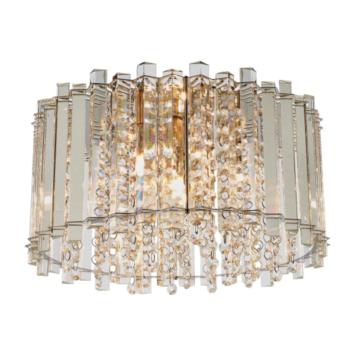 Tororo 4 Light Flush Ceiling Light - Chrome/Crystal