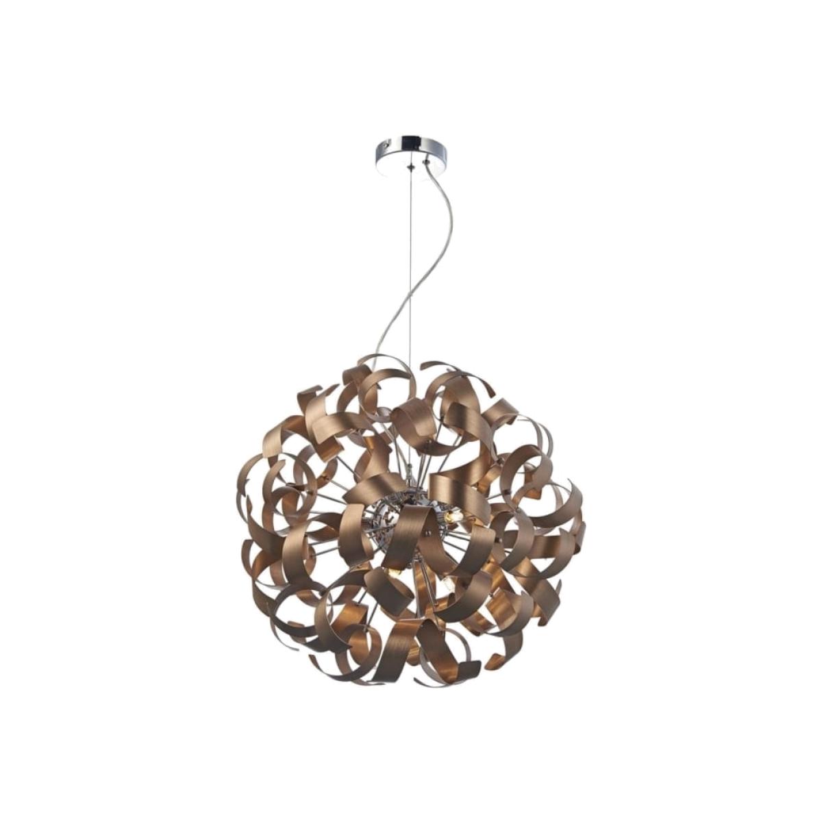 dar lighting RAW1364 Rawley 9 Light Ribbon Pendant Brushed Copper
