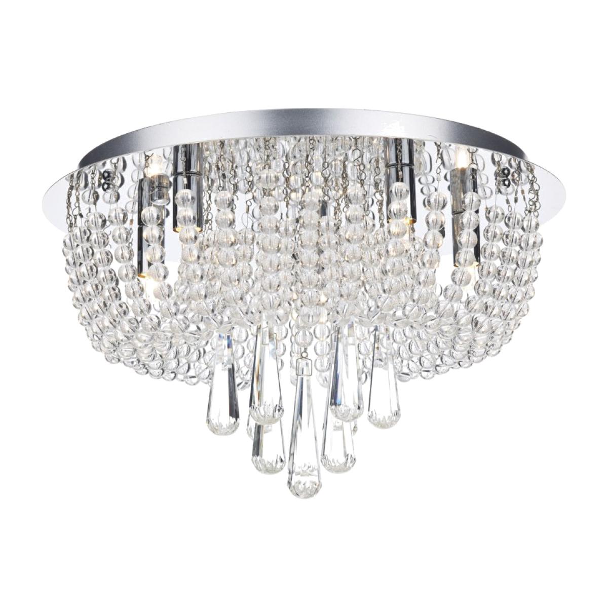 dar lighting SAI5450 Saigon 5 Light Flush Polished Chrome/Clear