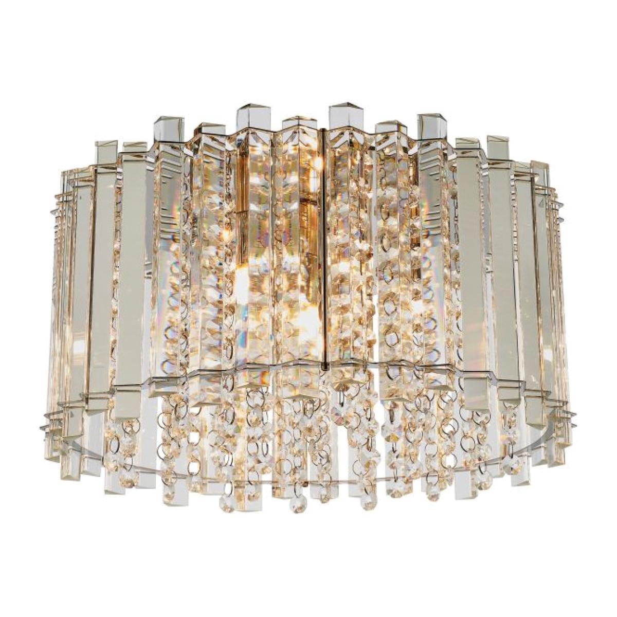 Hanna 4 Light Flush Ceiling Light - Chrome/Crystal