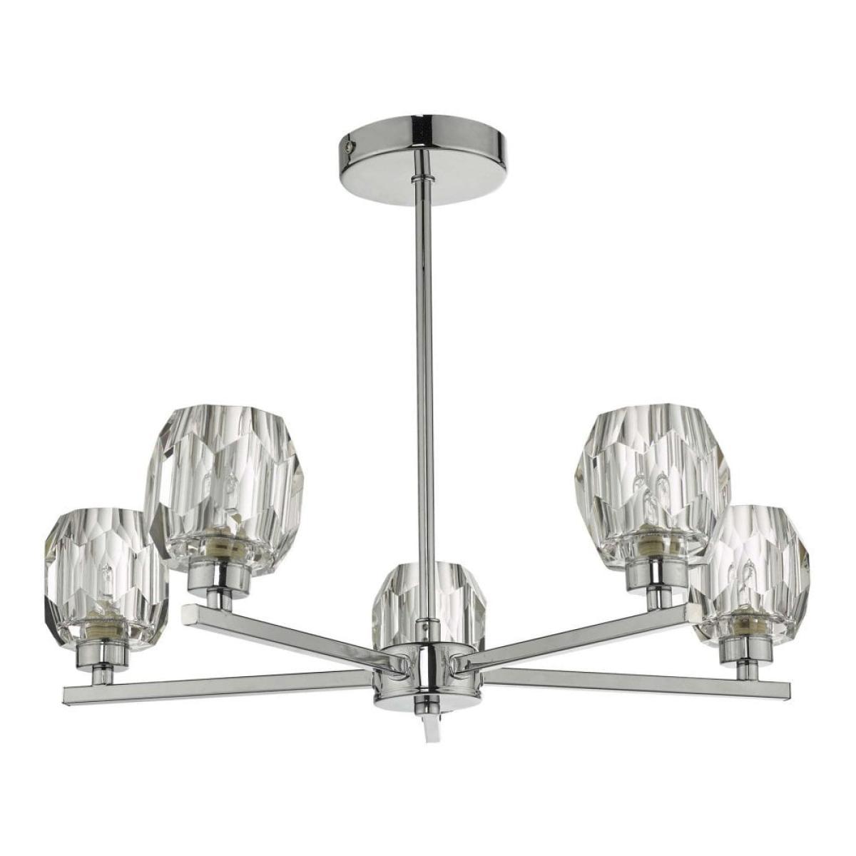dar lighting IDI5450 Idina 5 Light Semi Flush Polished Chrome – image 2