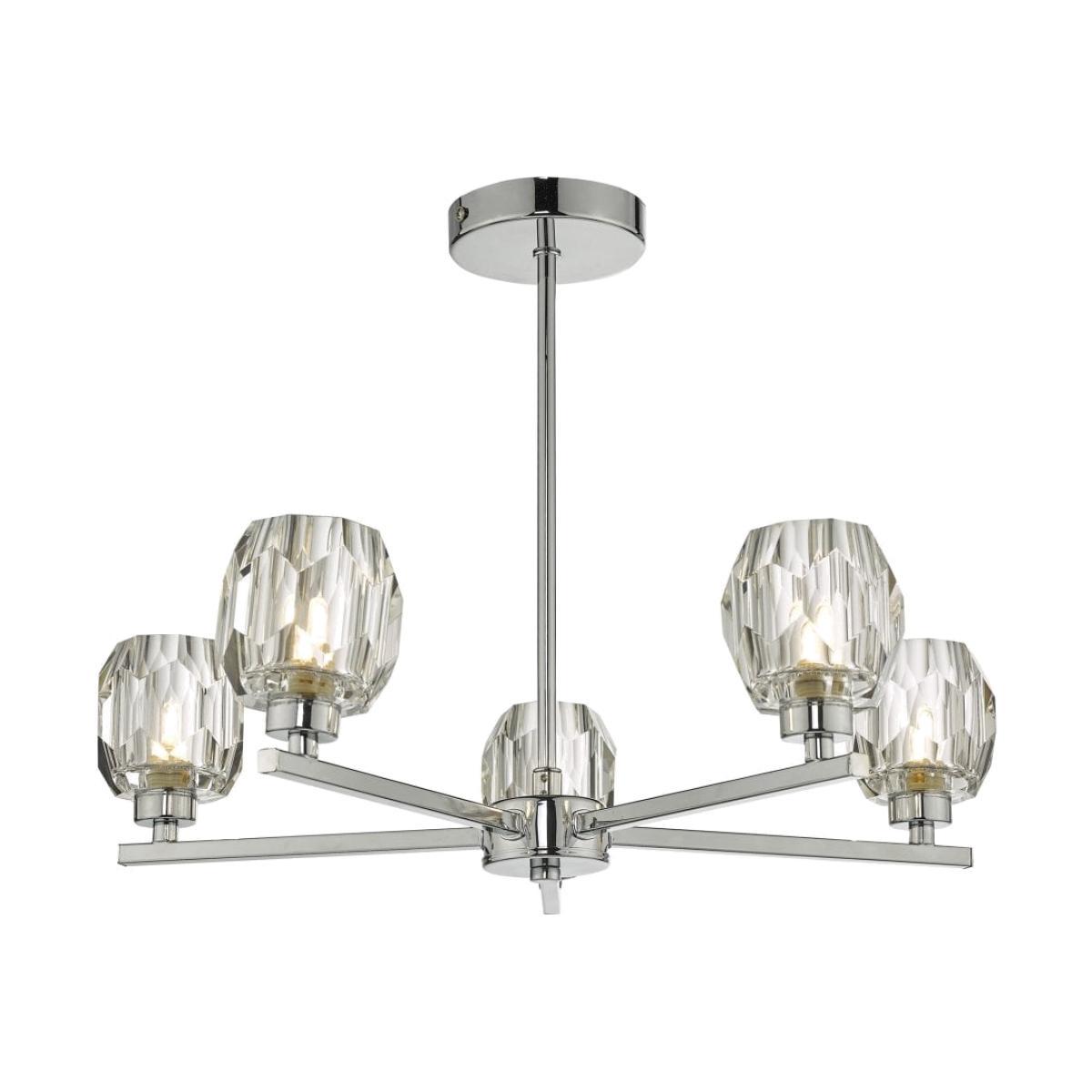 dar lighting IDI5450 Idina 5 Light Semi Flush Polished Chrome – image 1