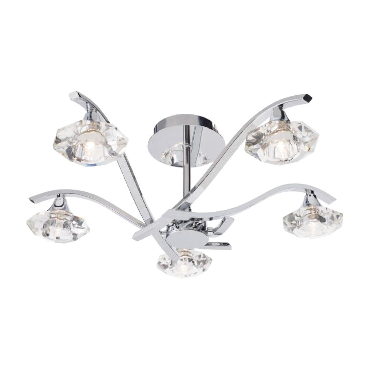 Ensenada 5 Light Semi Flush Ceiling Light - Chrome