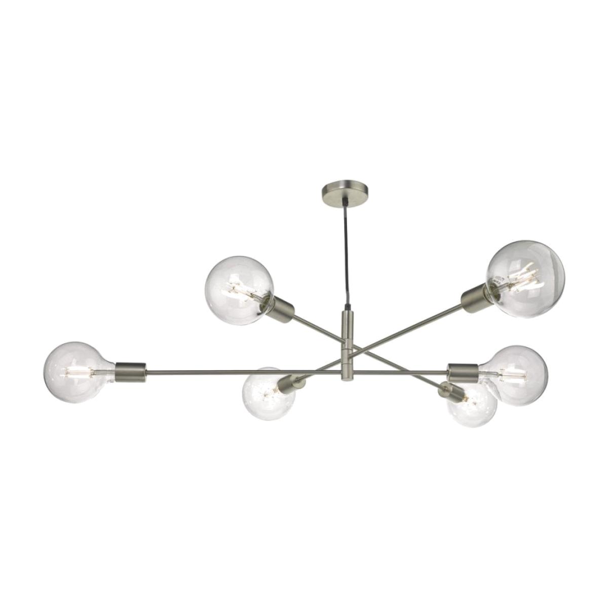 dar lighting Ala0646 Alana 6 Light Pendant Satin Chrome