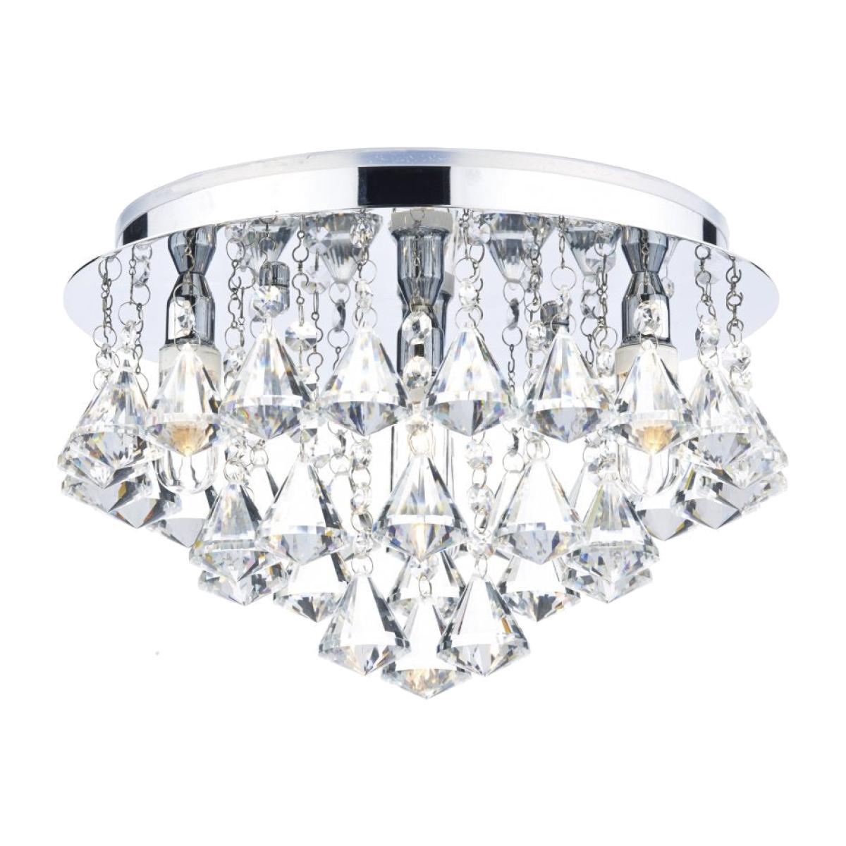 dar lighting FRI0450 Fringe 4 Light Flush Polished Chrome IP44
