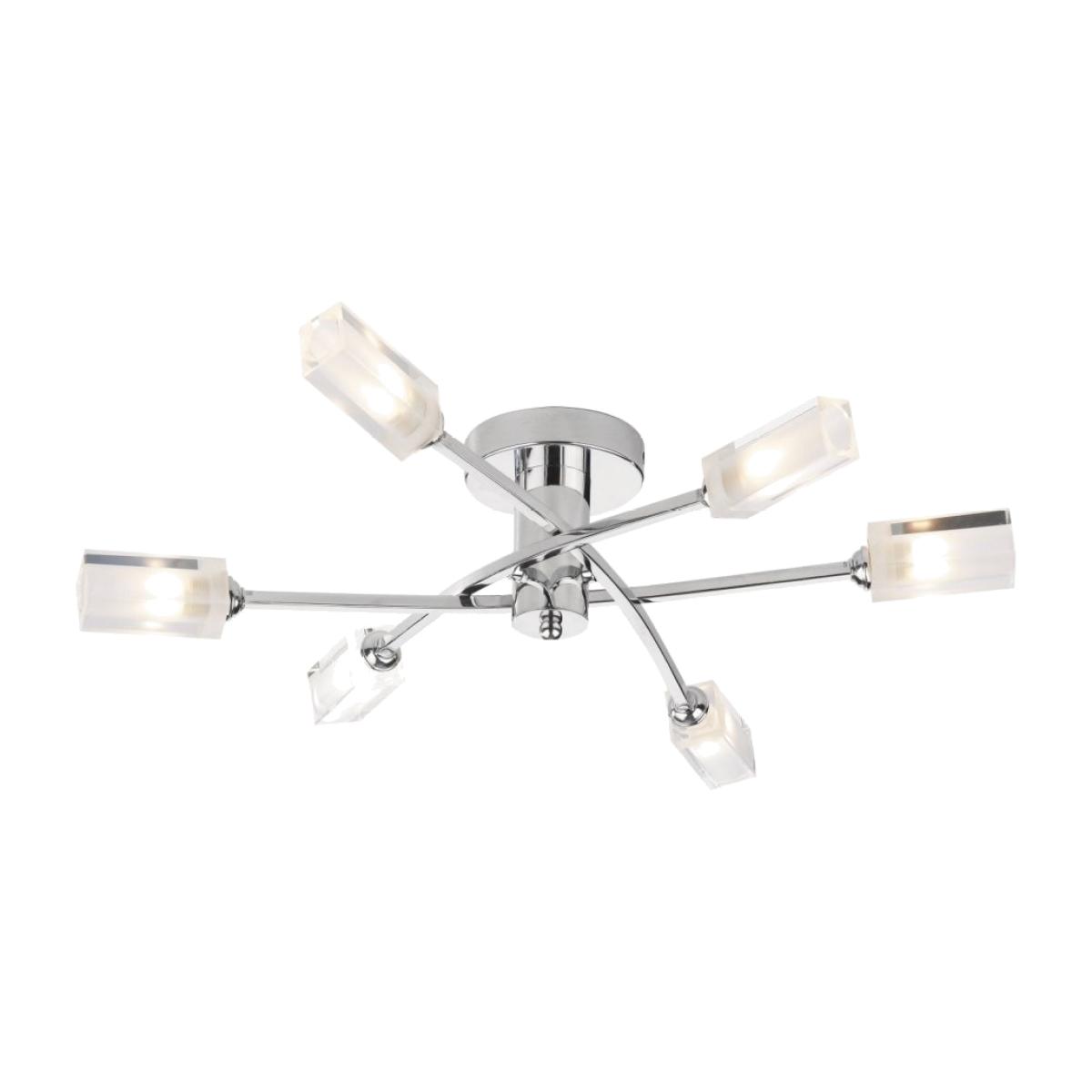 dar lighting MOR6450 Morgan 6 Light Semi Flush Polished Chrome