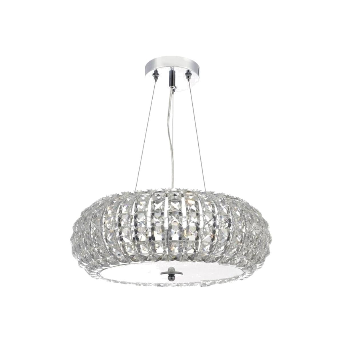 dar lighting Pia0350 Piazza 3 Light Pendant With Square Faceted Crystal Beads