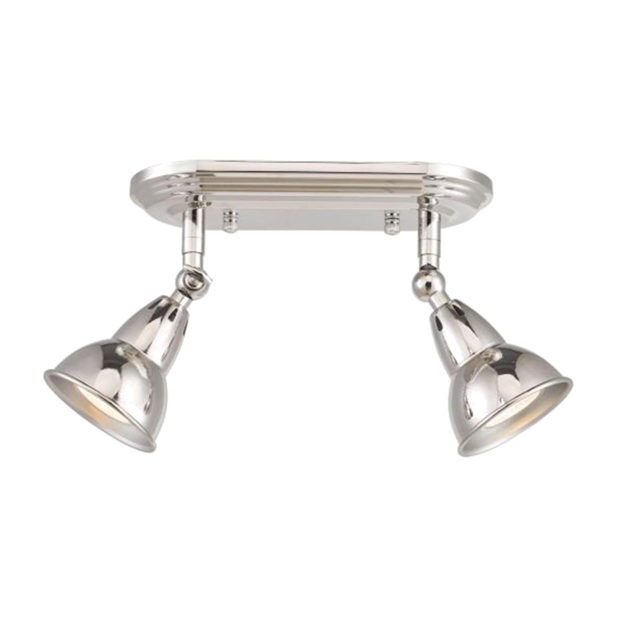 dar lighting NAT7538 Nathaniel 2 Light Plate Spotlight Polished Nickel