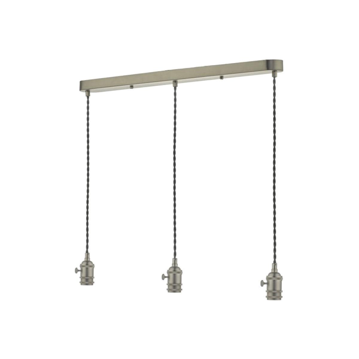 dar lighting Spb3661 Accessory 3 Light Bar Suspension Antique Chrome With Grey Cable