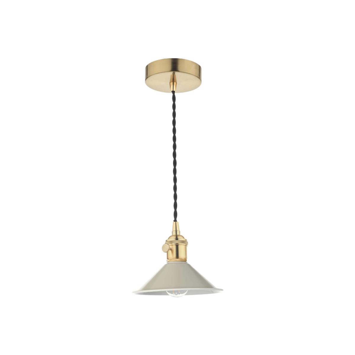 dar lighting Had0140-06 Hadano 1 Light Pendant Natural Brass With Cashmere Shade