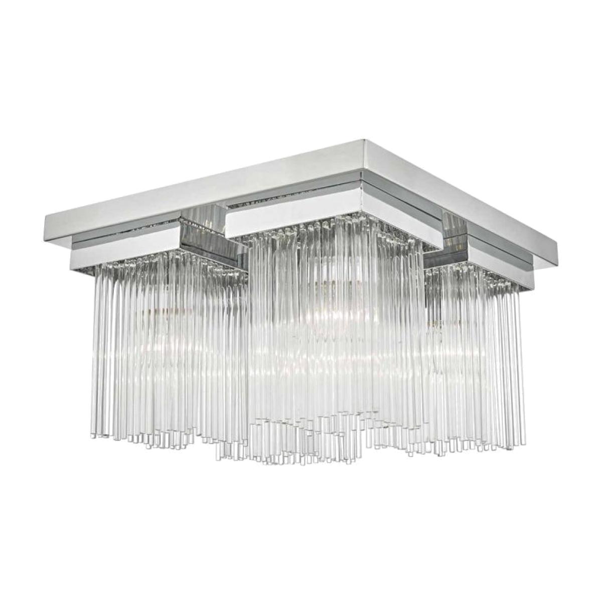 dar lighting ODE5250 Odette 4 Light Flush Polished Chrome and Glass Rods
