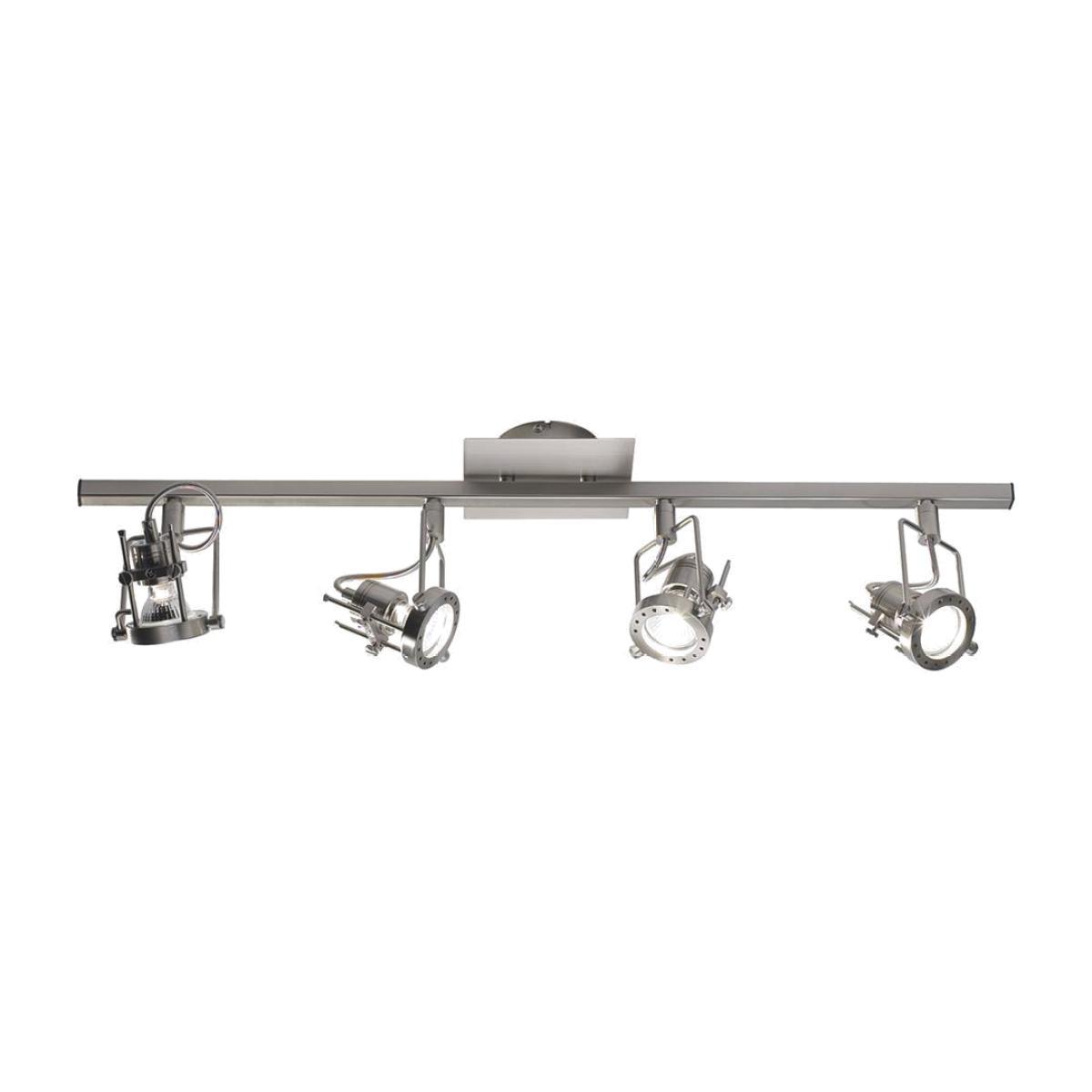 Dar Lighting BAU8446 Bauhaus 4 Light Bar Satin Chrome GU10