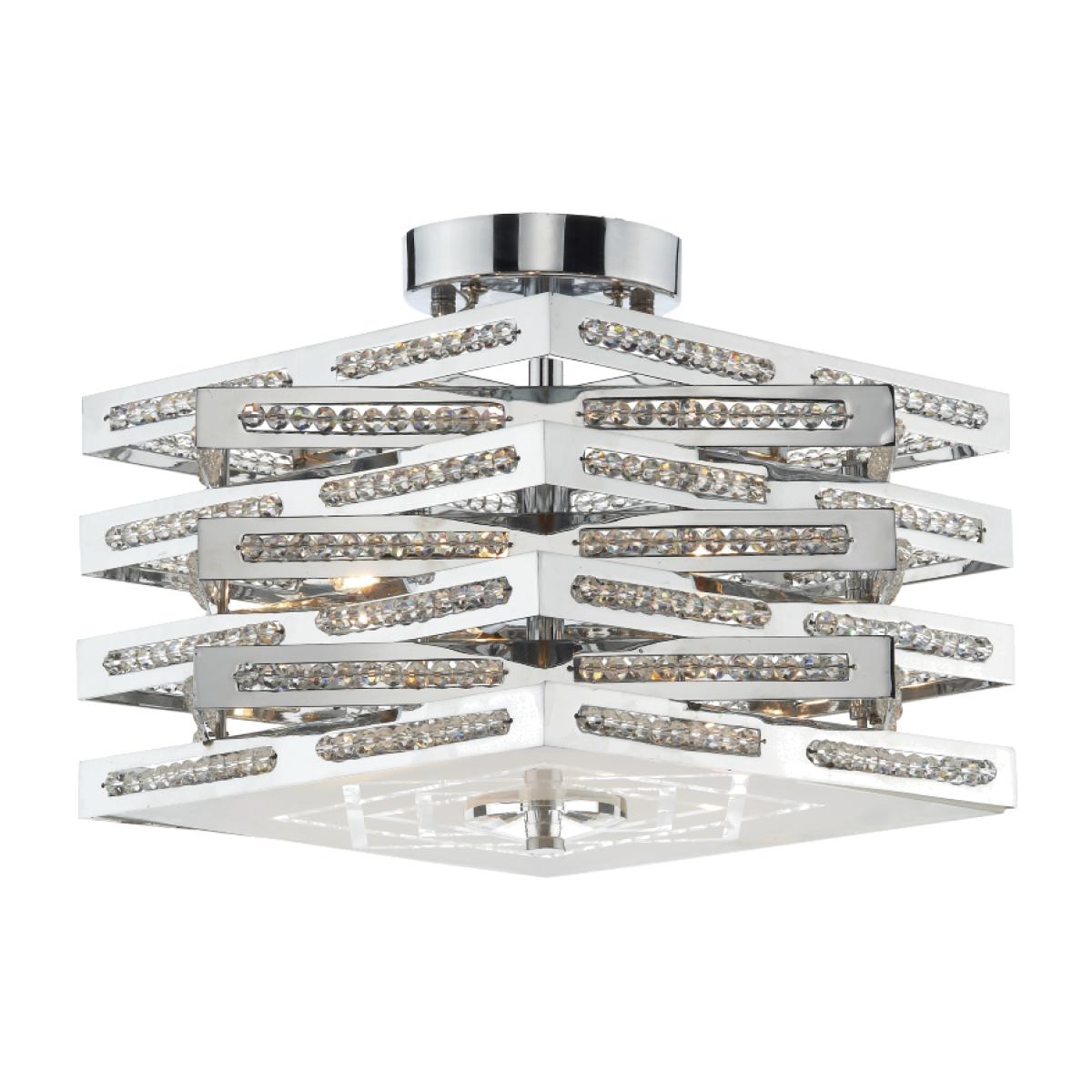 dar lighting CUB0350 Cube 3 Light Pendant Polished Chrome