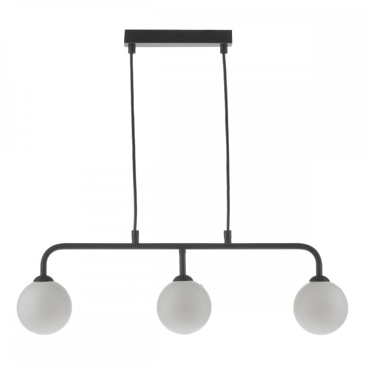 dar lighting FEY6222-02 Feya 3 Light Bar Matt Black Opal Glass – image 2