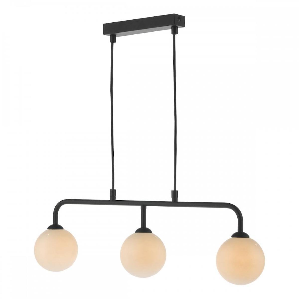 dar lighting FEY6222-02 Feya 3 Light Bar Matt Black Opal Glass – image 3