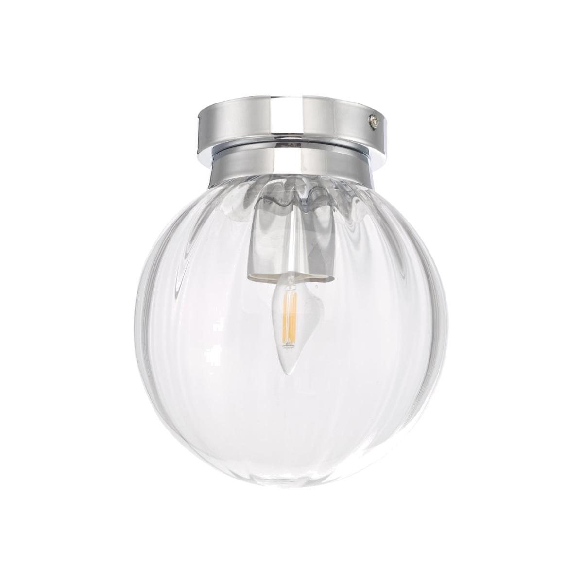 dar lighting KAV0150 Kavi Flush Polished Chrome Glass IP44