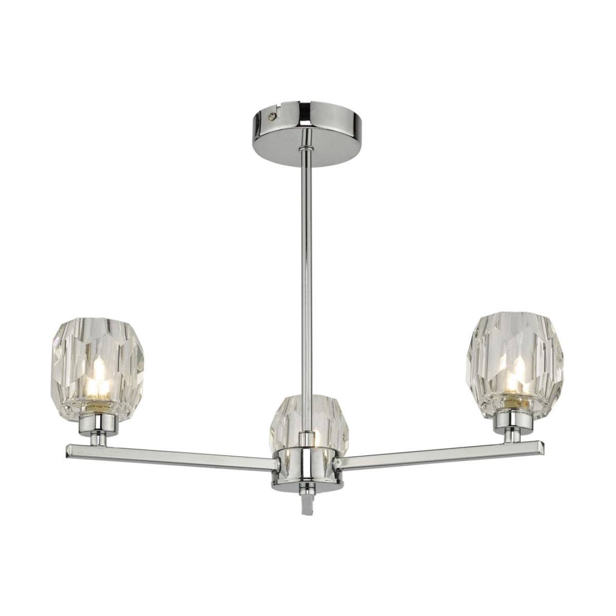 dar lighting IDI5350 Idina 3 Light Semi Flush Polished Chrome – image 1