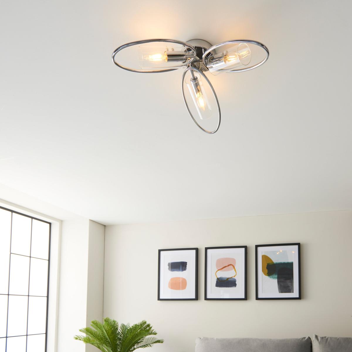Amari 3 Ceiling Light - Chrome – image 3
