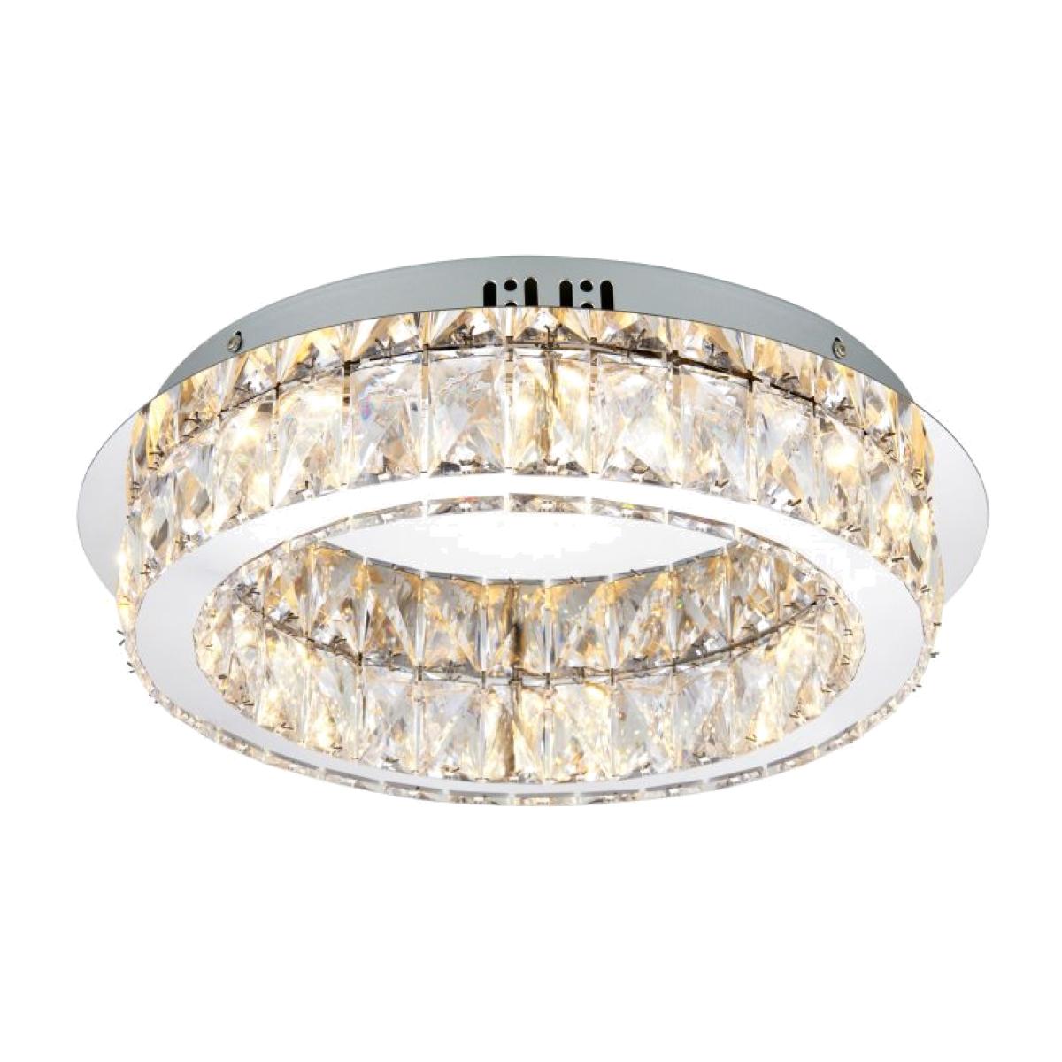 Lira?1 Light Flush Ceiling Light - Chrome/Crystal