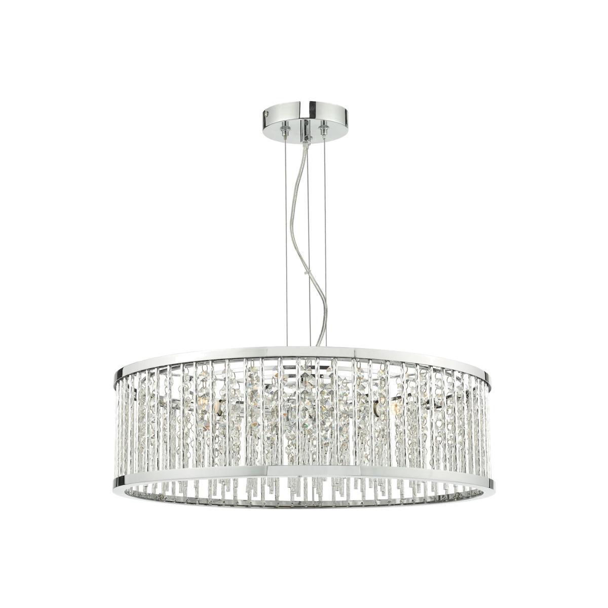 dar lighting Nan0568 Nantes 5 Light Pendant Polished Chrome Aluminium