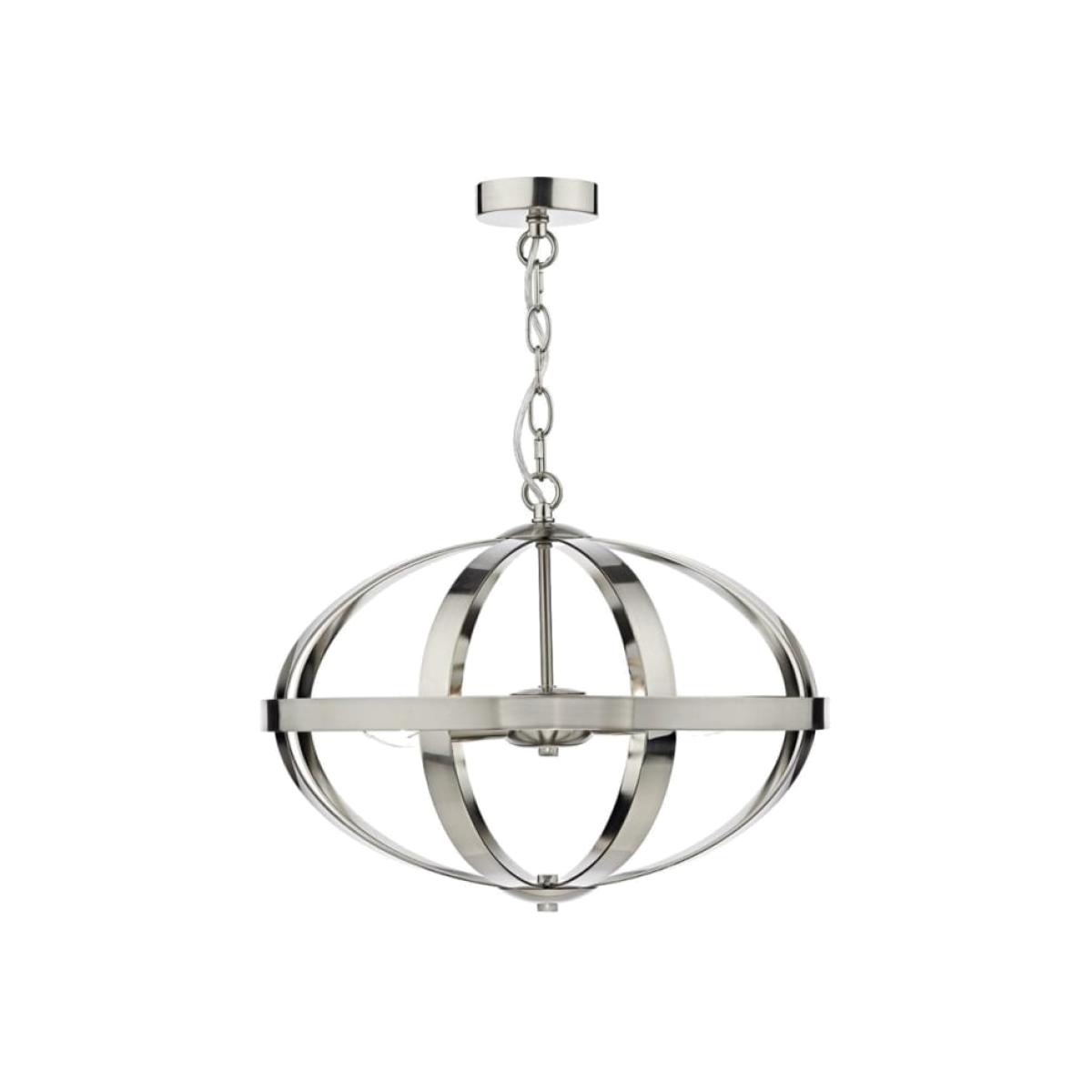 dar lighting Sym0346 Symbol 3 Light Pendant Satin Chrome
