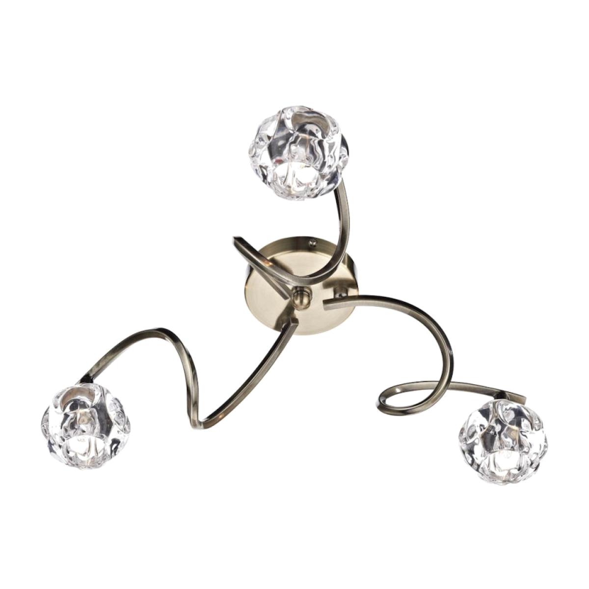 dar lighting Bab5375 Babylon 3 Light Semi Flush Antique Brass