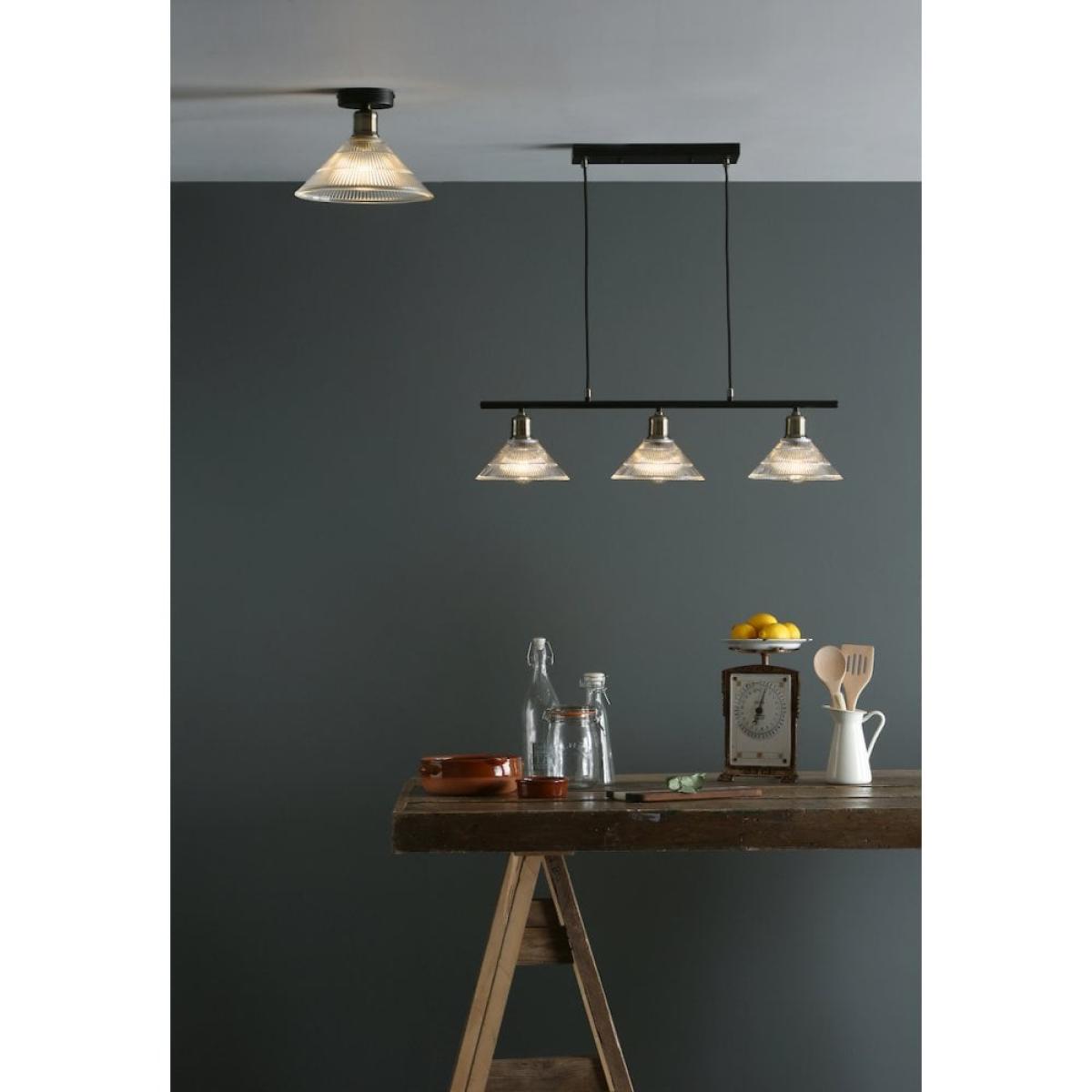 dar lighting BOY0375 Boyd 3 Light Bar Antique Brass with Glass Shade – image 4