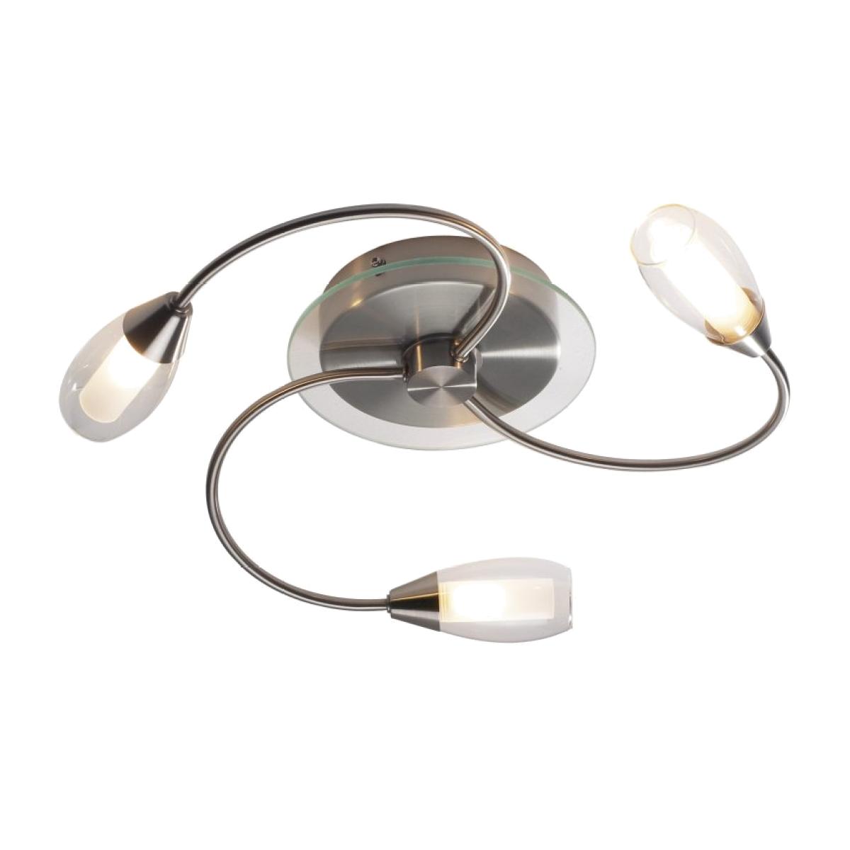 dar lighting TUG5346 Tugel 3 Light Flush G9 (Satin Chrome complete with Double Envelope Glass