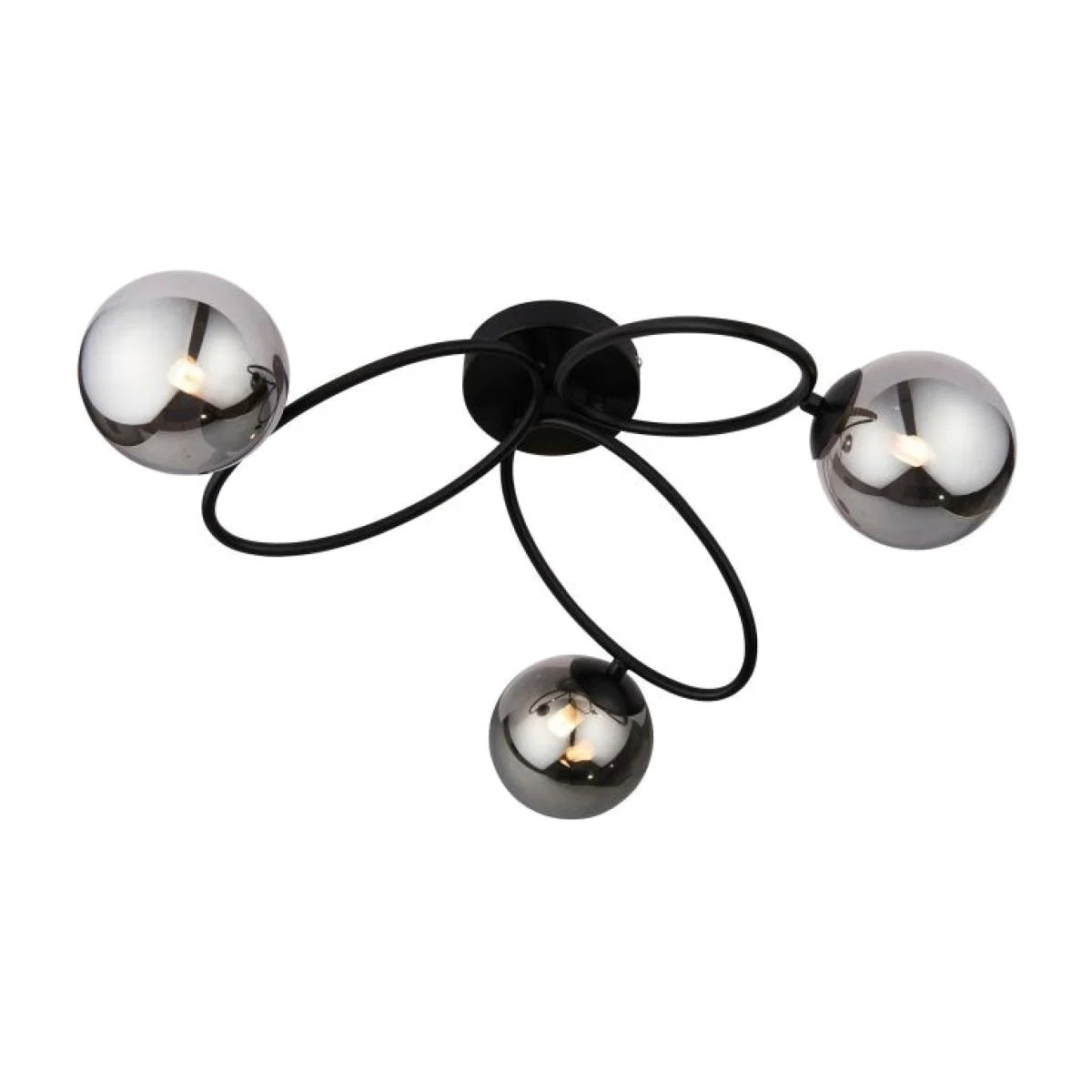 Ellipse 3 Light Semi Flush Ceiling Light - Black