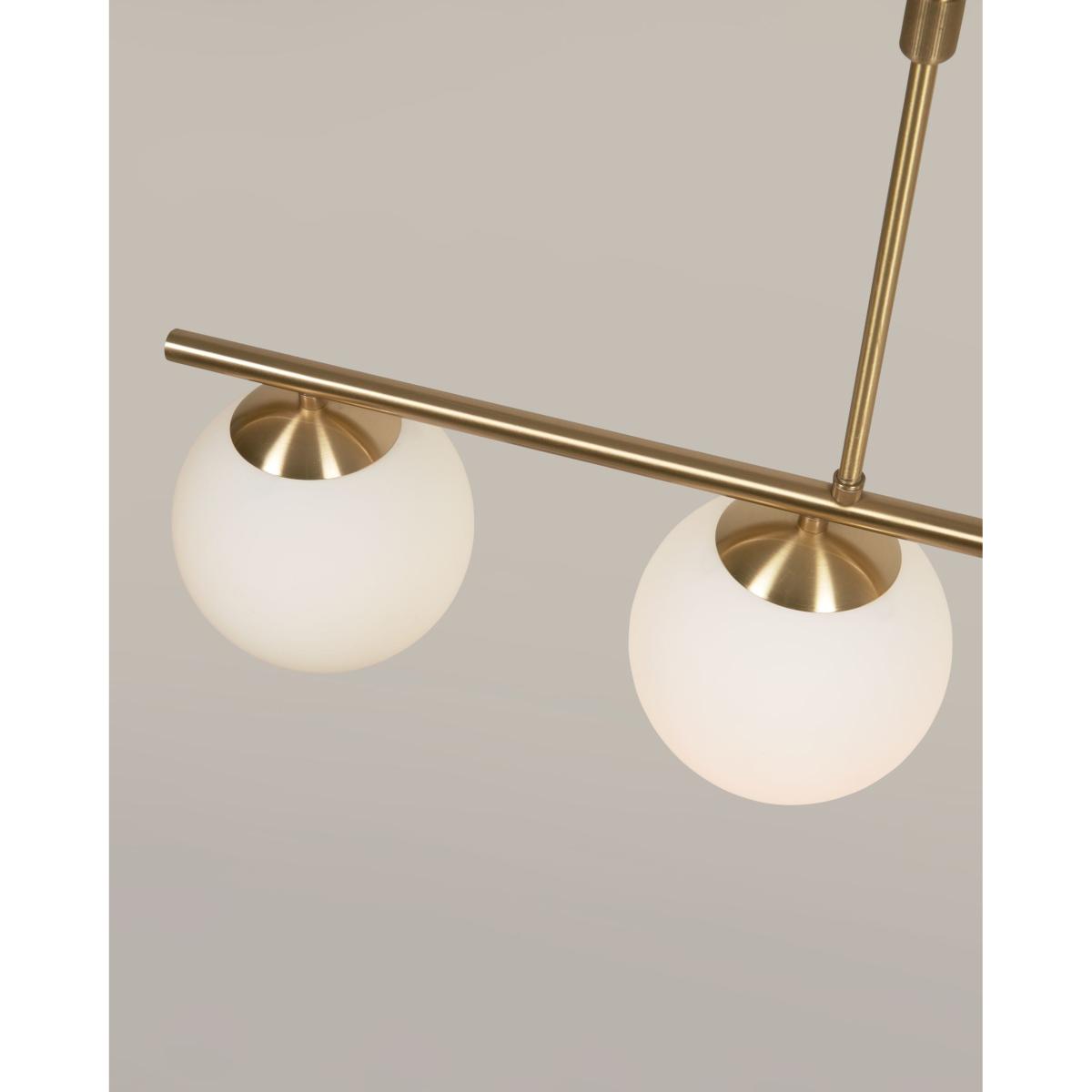Mahala steel ceiling light with brass finish and four frosted glass spheres – image 3