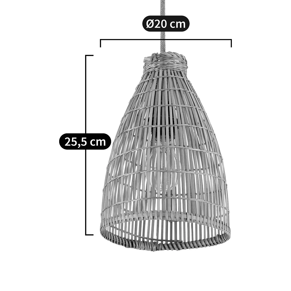 Aleandro 20cm Diameter Bamboo Ceiling Light – image 6