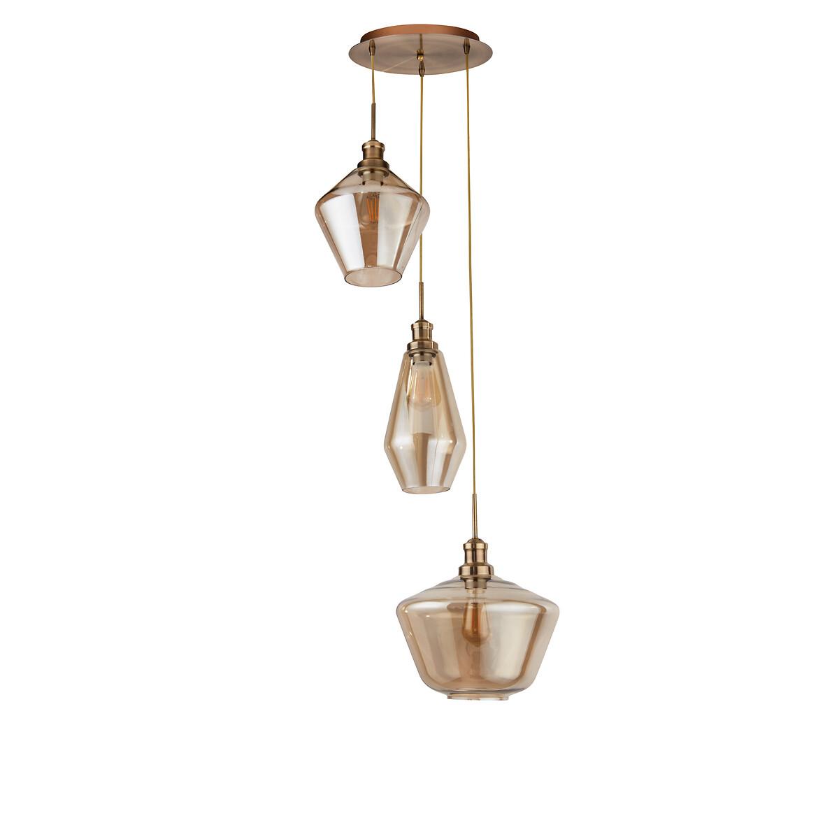 Champagne Ceiling Pendant with 3 Contrasting Glass Shades – image 2
