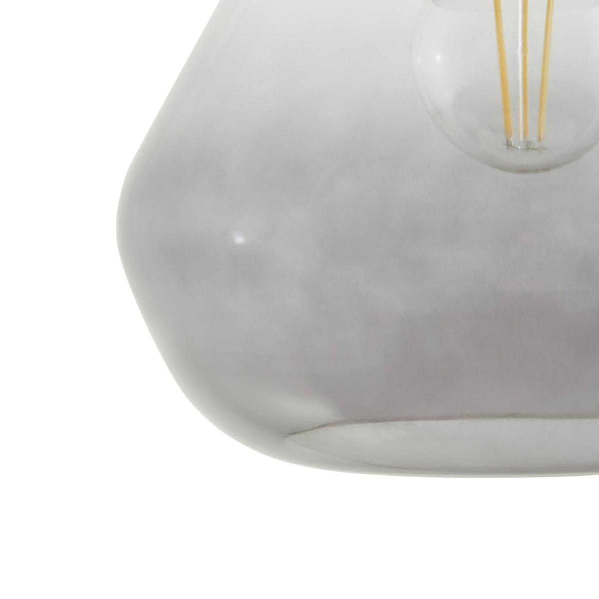 Nasoa 30cm Diameter Smoked Glass & Wood Ceiling Light – image 3